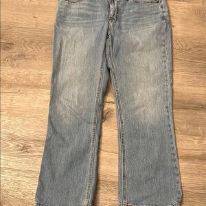 J. Crew Factory Mid Rise Flare Crop Women's Blue Jeans SZ 27P